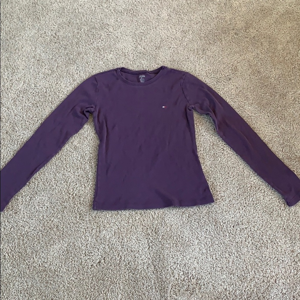 Purple Tommy Hilfiger long sleeve shirt